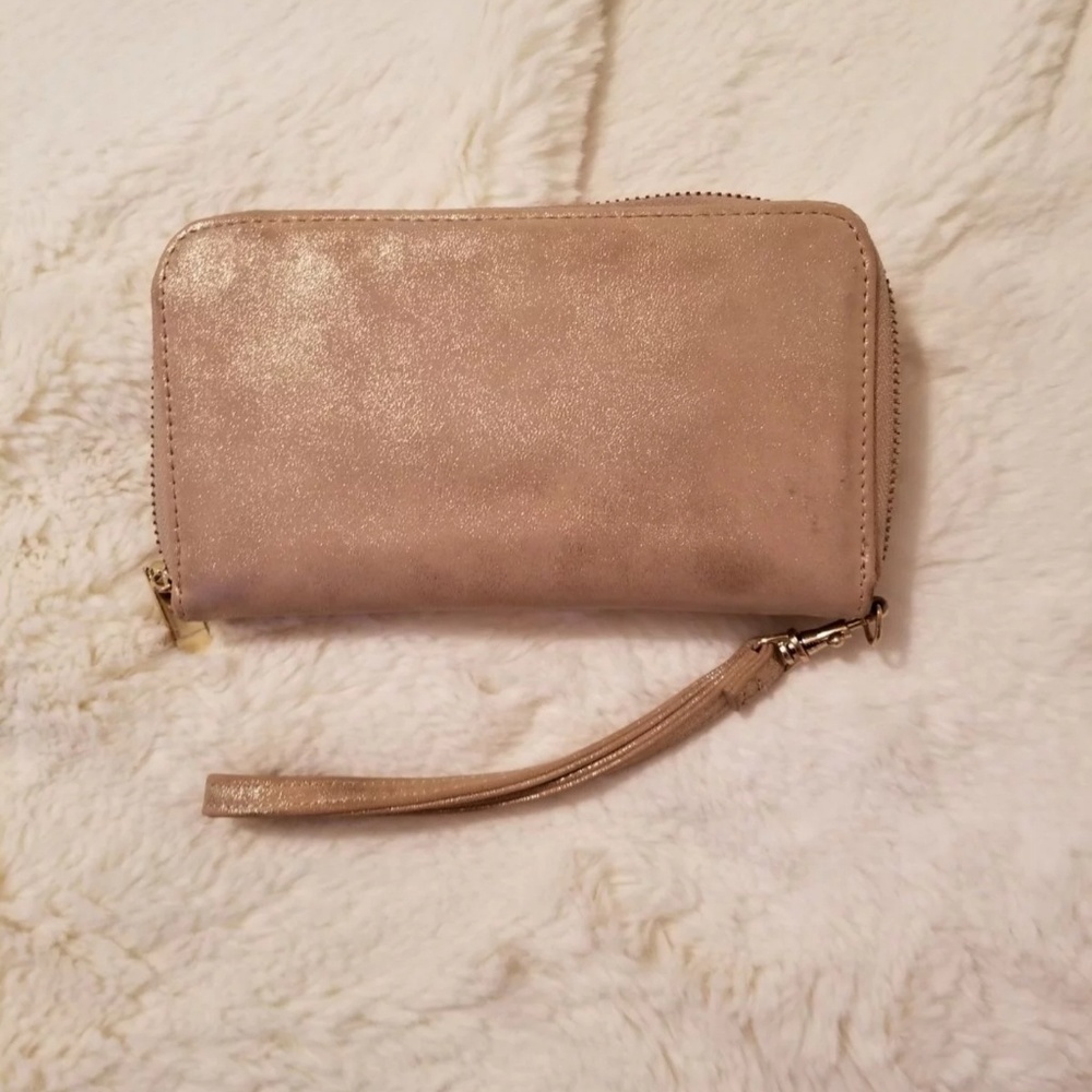 Gold Shimmer Wallet Wristlet